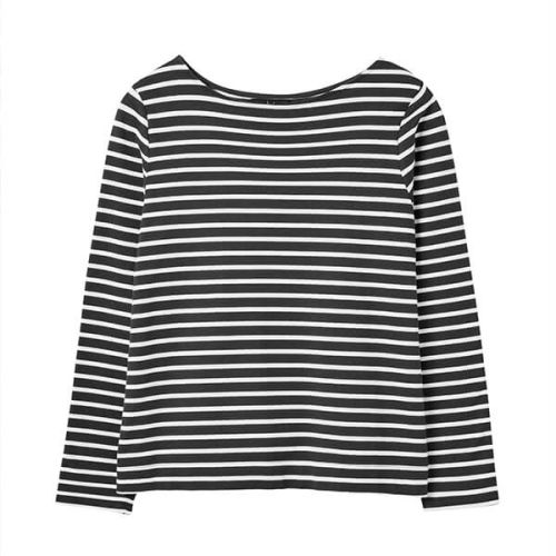 Joules Navy Creme Stripe Harbour Long Sleeve Jersey Top