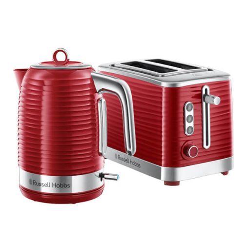 Russell Hobbs Inspire Kettle & 2 Slice Toaster Set Red