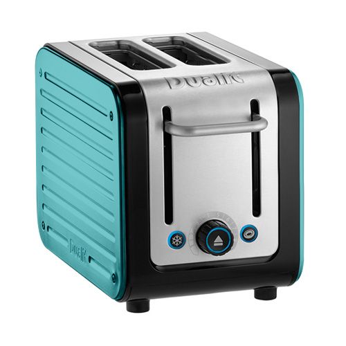 Dualit Architect 2 Slot Black Body With Azure Blue Panel Toaster