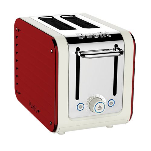 Dualit Architect 2 Slot Canvas Body With Apple Candy Red Panel Toaster