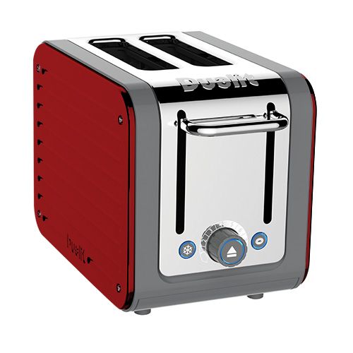 Dualit Architect 2 Slot Grey Body With Apple Candy Red Panel Toaster