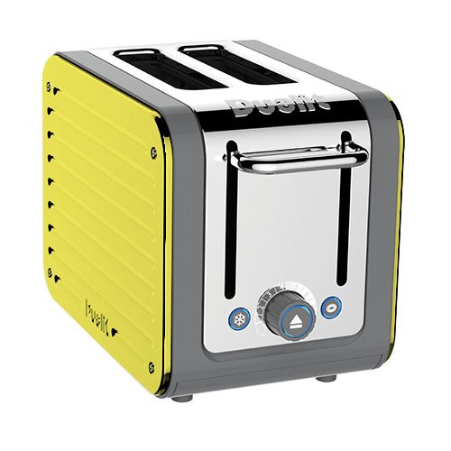 Dualit Architect 2 Slot Grey Body With Citrus Yellow Panel Toaster