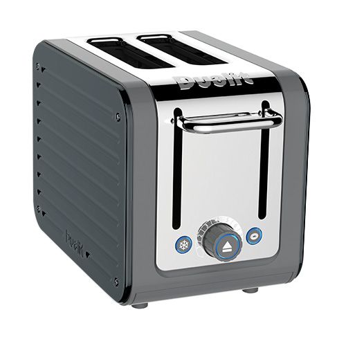Dualit Architect 2 Slot Grey Body With Metallic Charcoal Panel Toaster