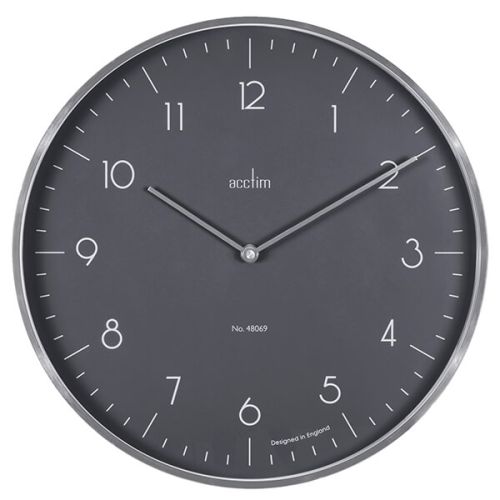 Acctim Madison Wall Clock Brushed Silver/London Sky
