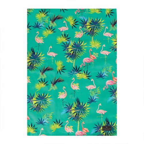 Sara Miller Tahiti Flamingo Repeat Tea Towel