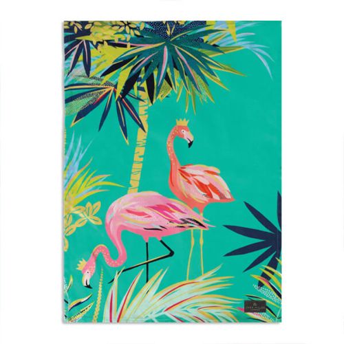 Sara Miller Tahiti Flamingo Placement Tea Towel