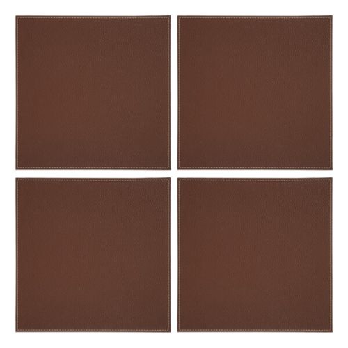 Denby Set Of 4 Brown Faux Leather Placemats