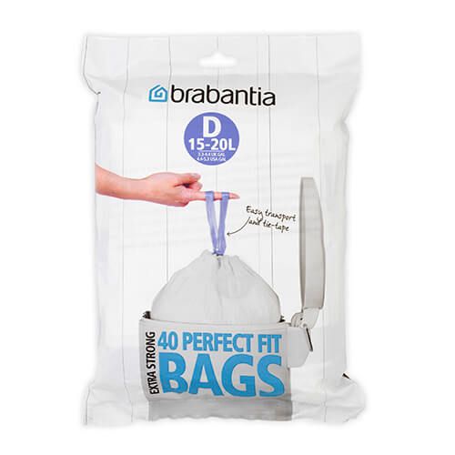 Brabantia Perfectfit Bags Size D 15 Litre 40 Bag Dispenser Pack