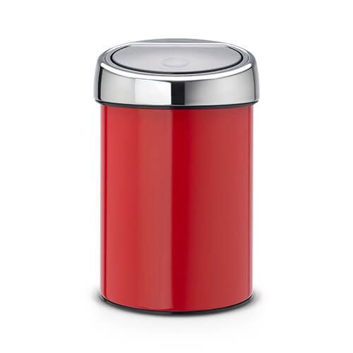 Brabantia Touch Bin 3 Litre Passion Red / Brilliant Steel Lid