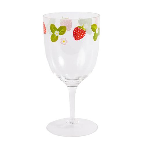 Summerhouse by Navigate Strawberries & Cream Decorated Wine Glass