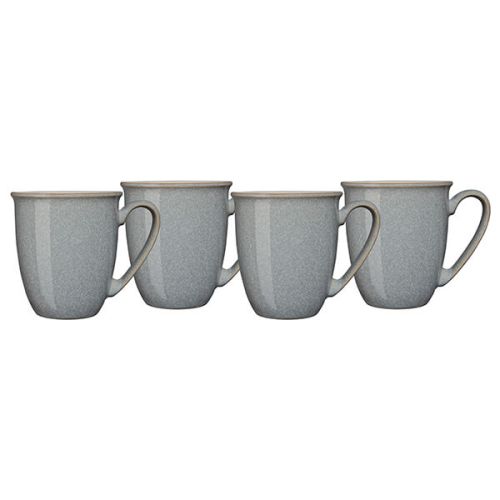 Denby Elements Light Grey Set Of 4 Coffee Mugs