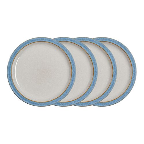 Denby Elements Blue Set Of 4 Dinner Plates