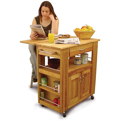 Heart Of The Kitchen Island Catskill Kitchen Trolley with Drop Leaf