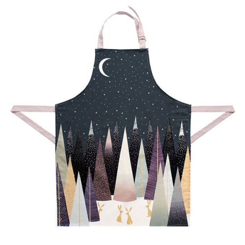 Sara Miller Frosted Pines Collection Apron Rabbits