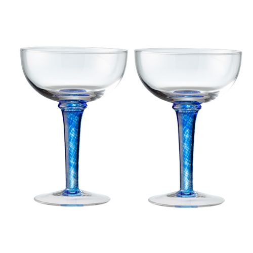 Denby Imperial Blue Set Of 2 Champagne Saucers