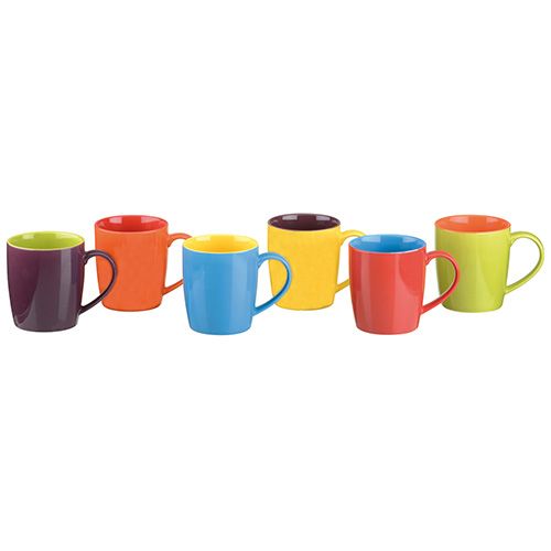 BIA Set of 6 Cappuccino Mugs Assorted Colours