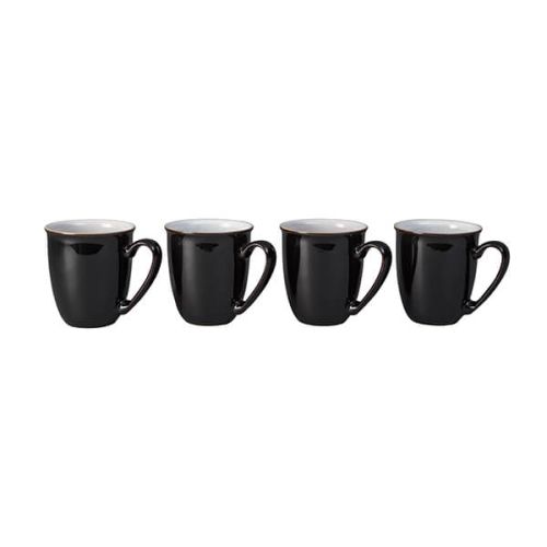Denby Elements Black Set Of 4 Coffee Beaker Mugs