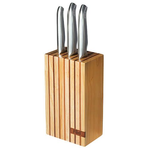 Furi Pro Wood Knife Block 4 Piece Set