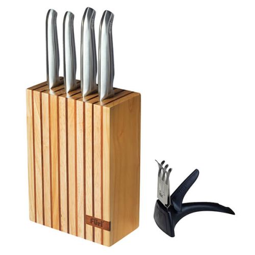 Furi Pro 6 Piece Wood Knife Block Set