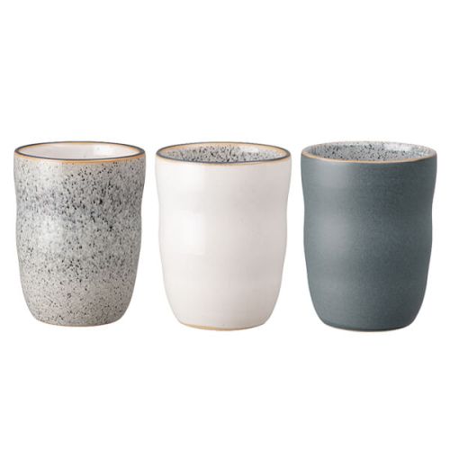 Denby Studio Grey Set Of 3 Handleless Mugs