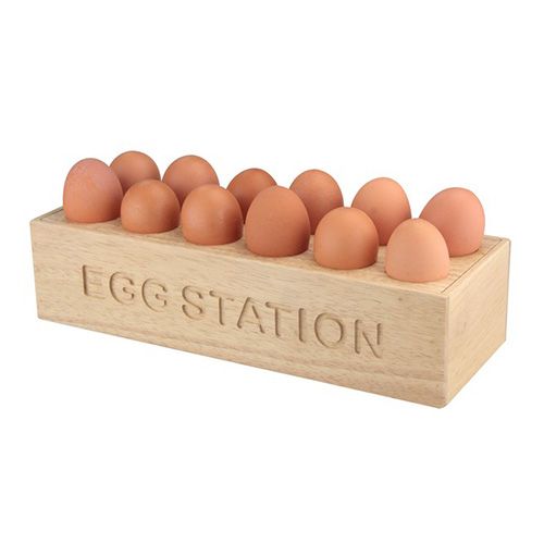 Rubber Wood 12 Egg Station