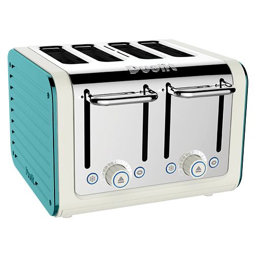 Dualit Architect 4 Slot Canvas Body With Azure Blue Panel Toaster