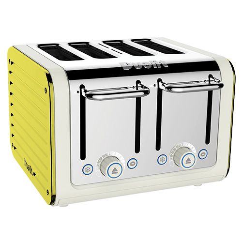 Dualit Architect 4 Slot Canvas Body With Citrus Yellow Panel Toaster