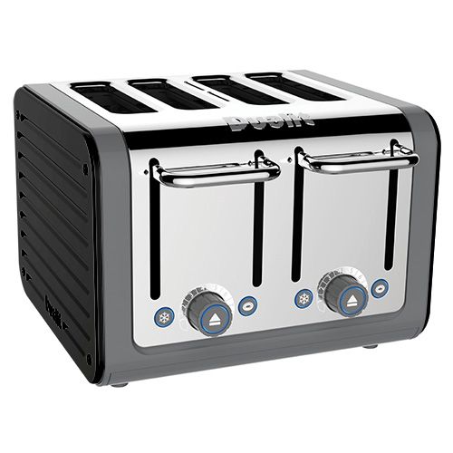 Dualit Architect 4 Slot Grey Body With Gloss Black Panel Toaster