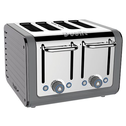 Dualit Architect 4 Slot Grey Body With Metallic Silver Panel Toaster