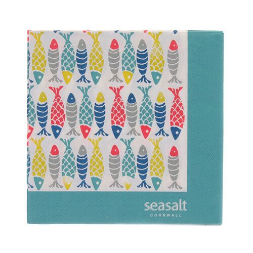 Seasalt Schooling Fish Paper Napkins Pack of 20