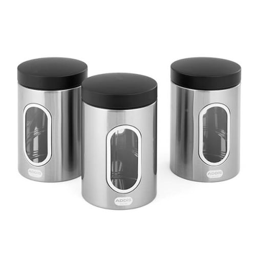 Addis Stainless Steel 3 Piece Canister Set