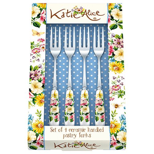 Katie Alice English Garden Set Of 4 Pastry Forks