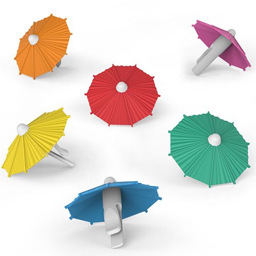 Fred My Tai Set of 6 Cocktail Umbrellas Drink Markers