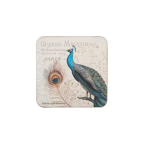Creative Tops Peacock Set Of 6 Premium Coasters