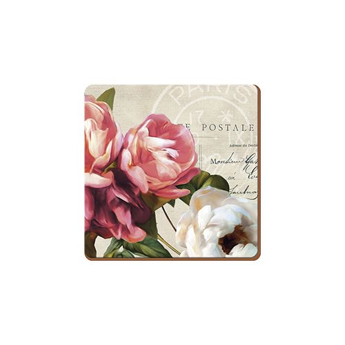 Creative Tops Postcard Floral Pack of 4 Coasters
