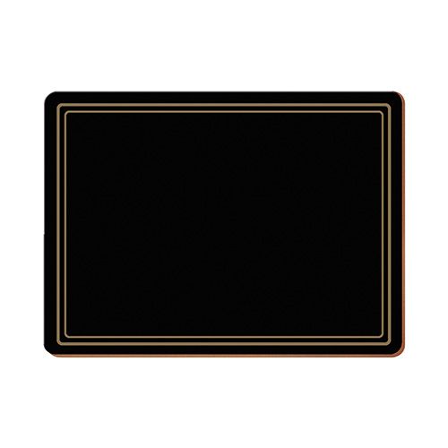 Creative Tops Classic Black Set Of 6 Premium Table Mats