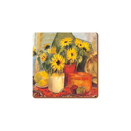 Creative Tops Sunflowers Green Set Of 6 Premium Coasters