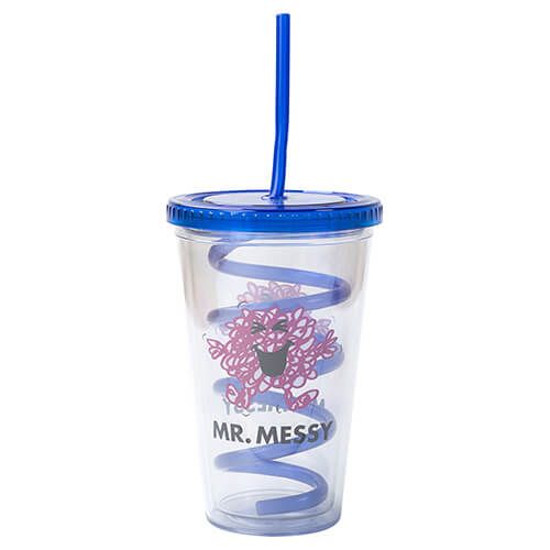 Mr Men Mr Messy Cup With Curly Straw