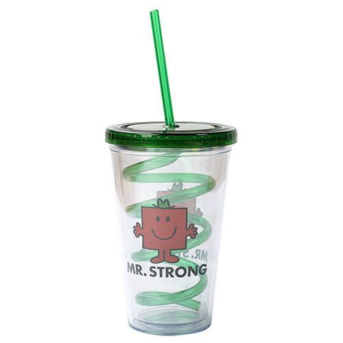Mr Men Mr Strong Cup With Curly Straw