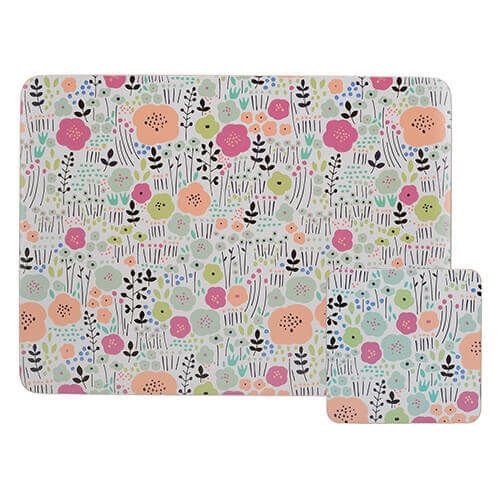 Creative Tops Contemporary Floral Pack Of 4 Mats & Coasters