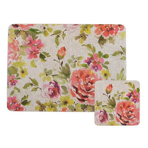 Creative Tops Autumn Floral Pack Of 4 Mats & Coasters