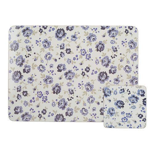 Creative Tops Blue Floral Pack Of 4 Mats & Coasters
