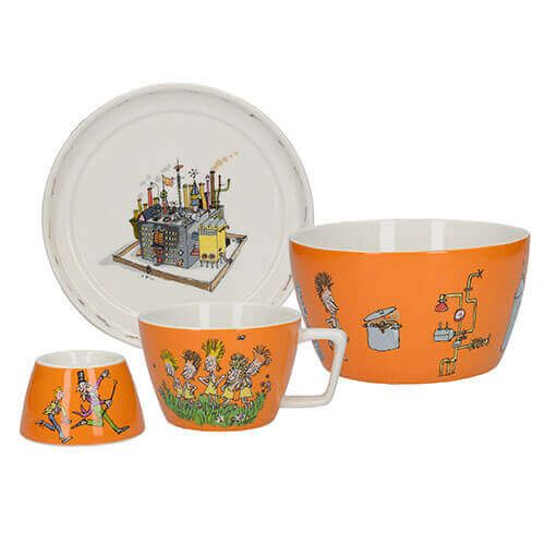 Roald Dahl Charlie & The Chocolate Factory 4 Piece Breakfast Stacking Set