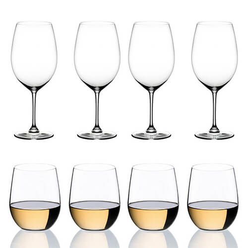 Riedel Vinum Cabernet Merlot & O Viognier / Chardonnay Glasses Set Of 8