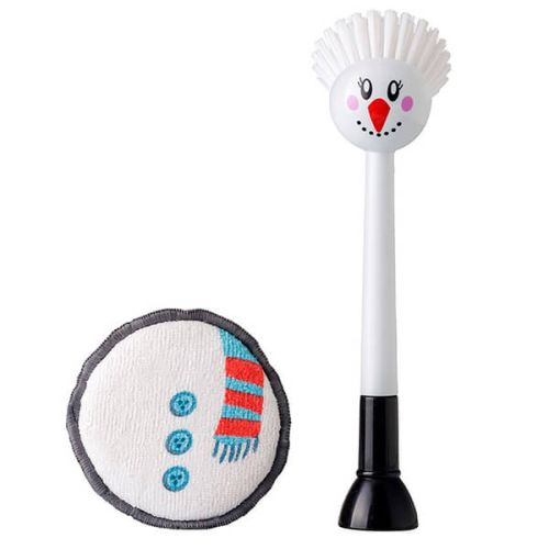 Eddingtons Mr Snowman Dish Brush & Microfibre Sponge