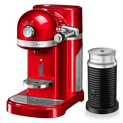 KitchenAid Artisan Nespresso Empire Red Coffee Maker & Aeroccino 3