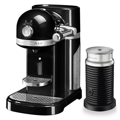 KitchenAid Artisan Nespresso Onyx Black Coffee Maker & Aeroccino 3