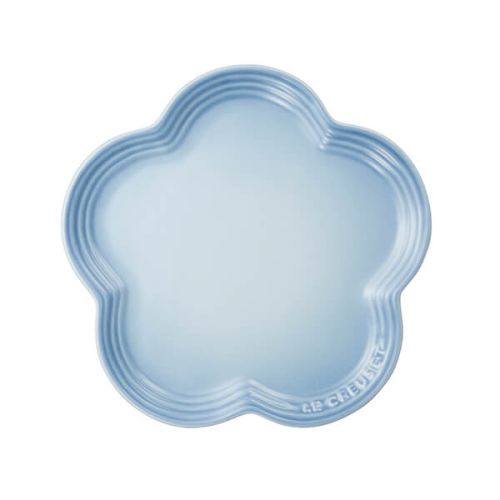 Le Creuset Coastal Blue Stoneware Flower Plate