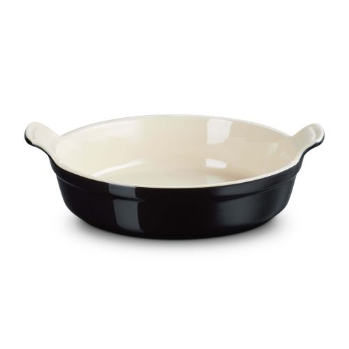Le Creuset Black Onyx Stoneware 24cm Heritage Round Dish