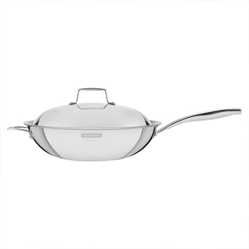 Tramontina Grano 32cm 3-ply Stainless Steel Wok with Lid